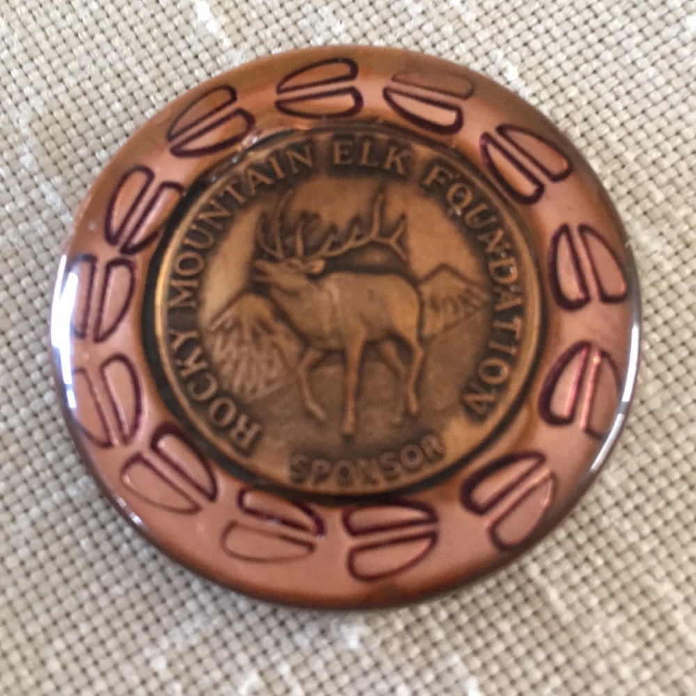 Copper Elk Decorative Token with Embossed Design